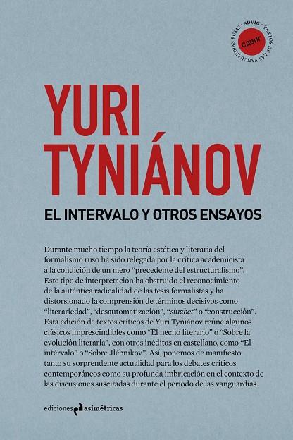 INTERVALO Y OTROS ENSAYOS, EL | 9788494917837 | TYNIANOV, YURI