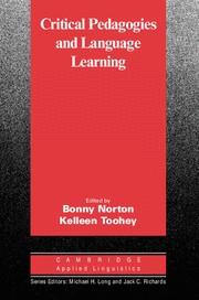CRITICAL PEDAGOGIES AND LANGUAGE LEARNING | 9780521535229 | NORTON, BONNY / TOOHEY, KELLEEN