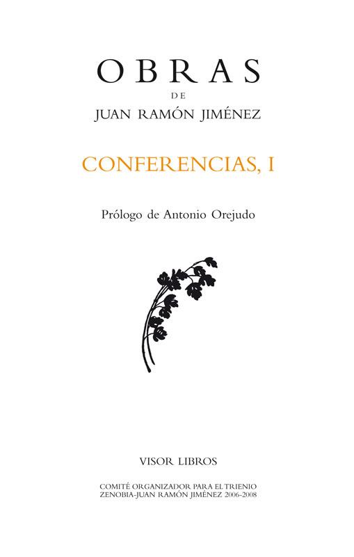 CONFERENCIAS, I | 9788498950847 | RAMÓN JIMÉNEZ, JUAN