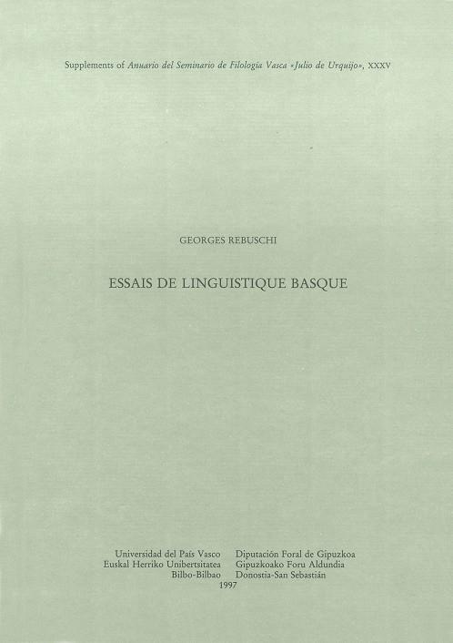 ESSAIS DE LINGUISTIQUE BASQUE | 9788475859514 | REBUSCHI, GEORGES