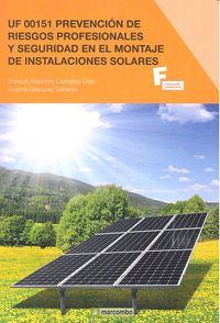 UF 00151 PREVENCIÓN DE RIESGOS PROFESIONALES Y SEGURIDAD EN EL MONTAJE DE INSTAL | 9788426718204 | CONTELLES DÍAZ, ENRIQUE ALEJANDRO / BLÁZQUEZ GALLARDO, VICENTA