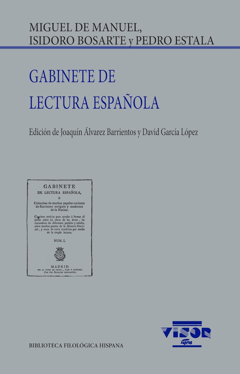 GABINETE DE LECTURA ESPAÑOLA | 9791387745141 | DE MANUEL, MIGUEL / BOSARTE, ISIDORO / ESTALA, PEDRO