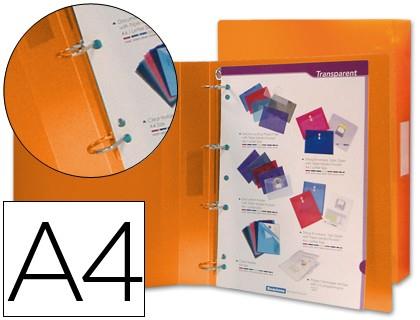 CARPETA DE PLASTIC 4 ANELLES TARONJA | 4710581434311