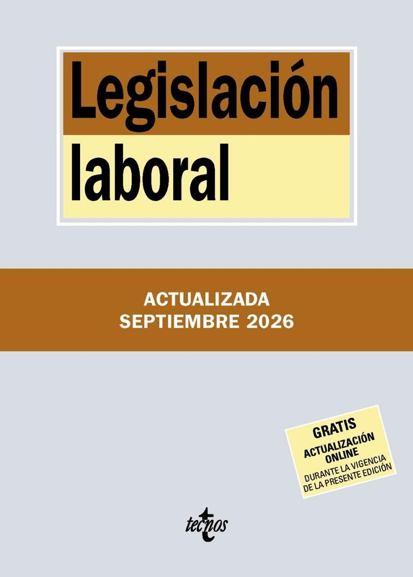 LEGISLACIÓN LABORAL (ED. SEPTIEMBRE 2026) | 9788430994342 | EDITORIAL TECNOS