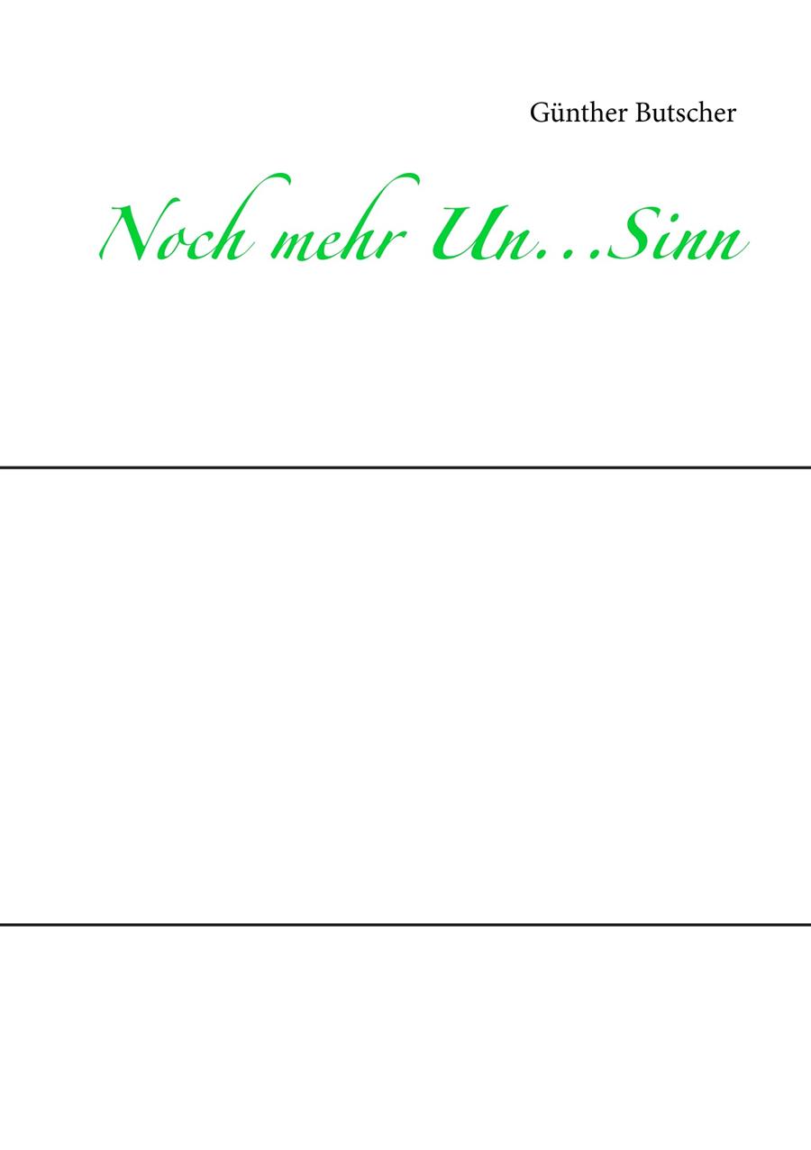 NOCH MEHR UN...SINN | 9783749468263 | BUTSCHER, GUNTHER