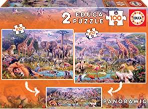 PUZZLE DOBLE 100 PECES ANIMALES SALVAJES | 8412668186064