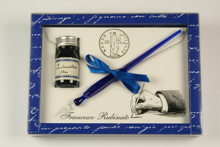 SET BOLIGRAFO DE CRISTAL Y TINTA AZUL | 8051773946882