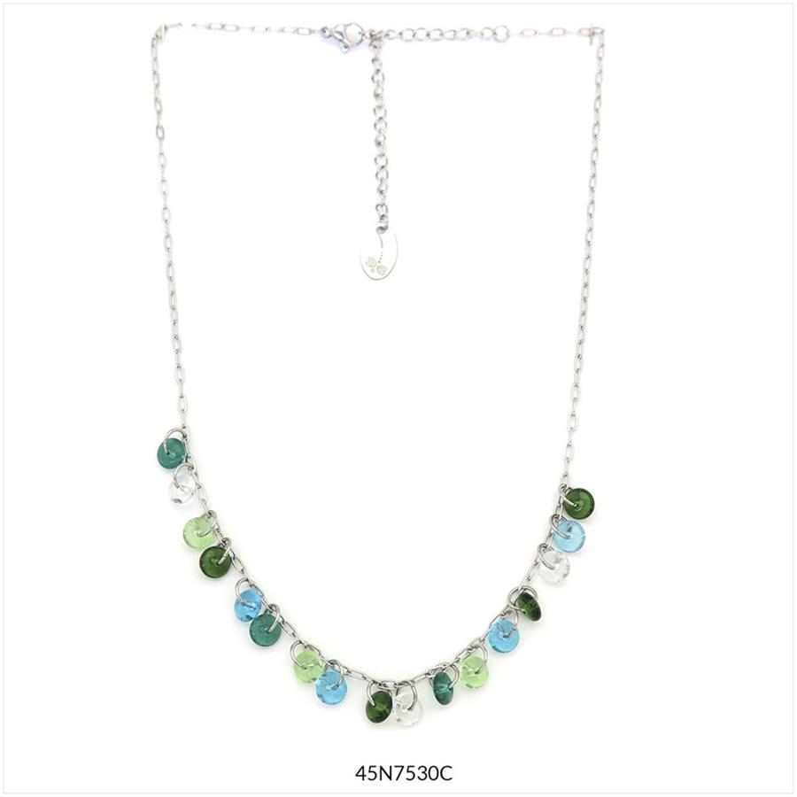 COLLAR SHIVA PLATEJAT I BLAUS CURT | 45n7530c