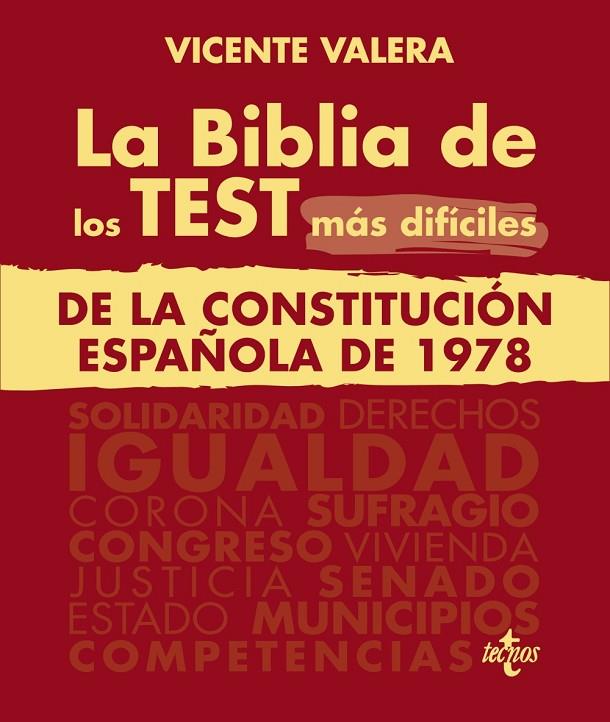 BIBLIA DE LOS TEST MÁS DIFÍCILES DE LA CONSTITUCIÓN ESPAÑOLA DE 1978, LA | 9788430987573 | VALERA, VICENTE