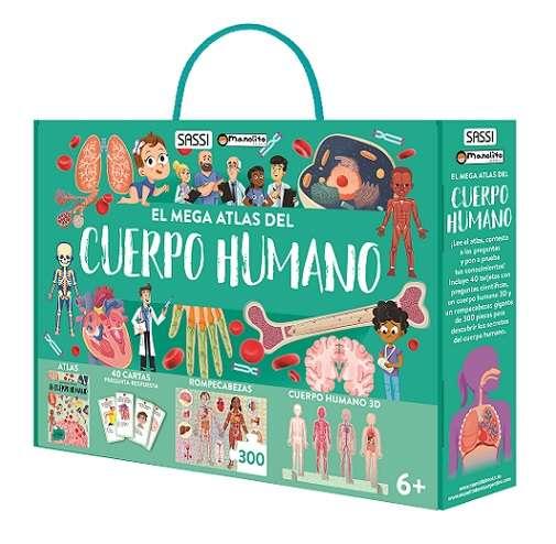 MEGA ALTAS DEL CUERPO HUMANO (LIBRO + PUZLE + 40 TARGETAS + MODELO 3D) | 9788410443501