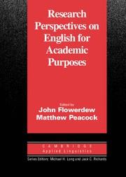 RESEARCH PERSPECTIVES ON ENGLISH FOR ACADEMIC PURPOSES | 9780521805186 | FLOWERDEW, JOHN / PEACOCK, MATTHEW