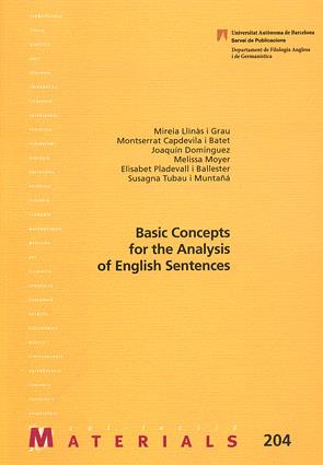 BASIC CONCEPTS FOR THE ANALYSIS OF ENGLISH SENTENCES | 9788449025617 | LLINÀS I GRAU, MIREIA