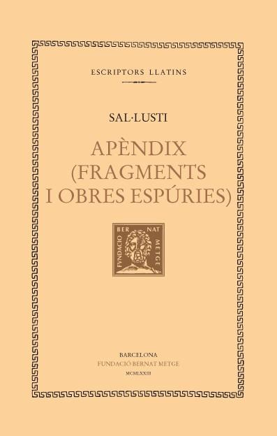 APENDIX - FRAGMENTS I OBRES ESPURIES | 9788472250802 | SAL LUSTI