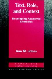 TEXT, ROLE AND CONTEXT | 9780521567619 | JOHNS, ANN M.