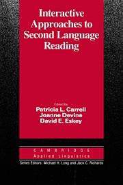 INTERACTIVE APPROACHES TO SECOND LANGUAGE READING | 9780521358743 | CARRELL, PATRICIA L. / DEVINE, JOANNE / ESKEY, DAVID E.