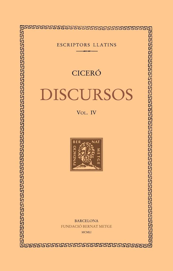 DISCURSOS  IV | 9788498591613 | CICERO, MARC TUL·LI