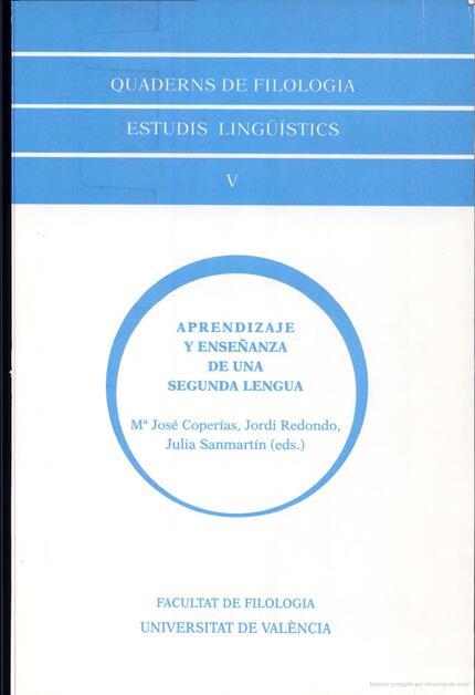 APRENDIZAJE Y ENSEÑANZA DE UNA SEGUNDA LENGUA | 9788437043791 | VARIOS AUTORES