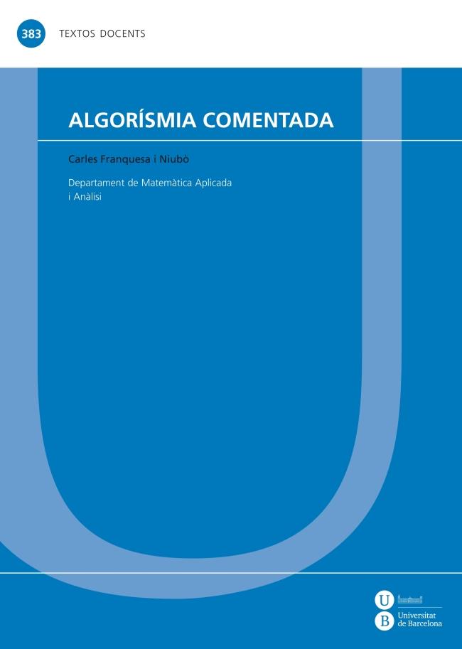ALGORÍSMIA COMENTADA | 9788447537150 | FRANQUESA, CARLES
