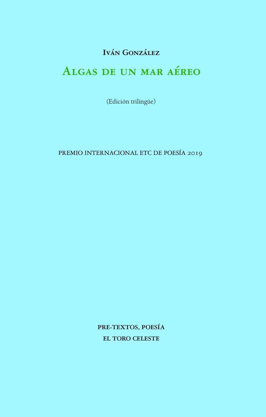 ALGAS DE UN MAR AÉREO | 9788418935602 | GONZÁLEZ, IVÁN