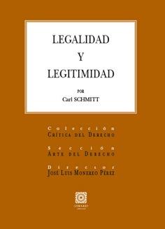 LEGALIDAD Y LEGITIMIDAD | 9788498361216 | SCHMITT, CARL