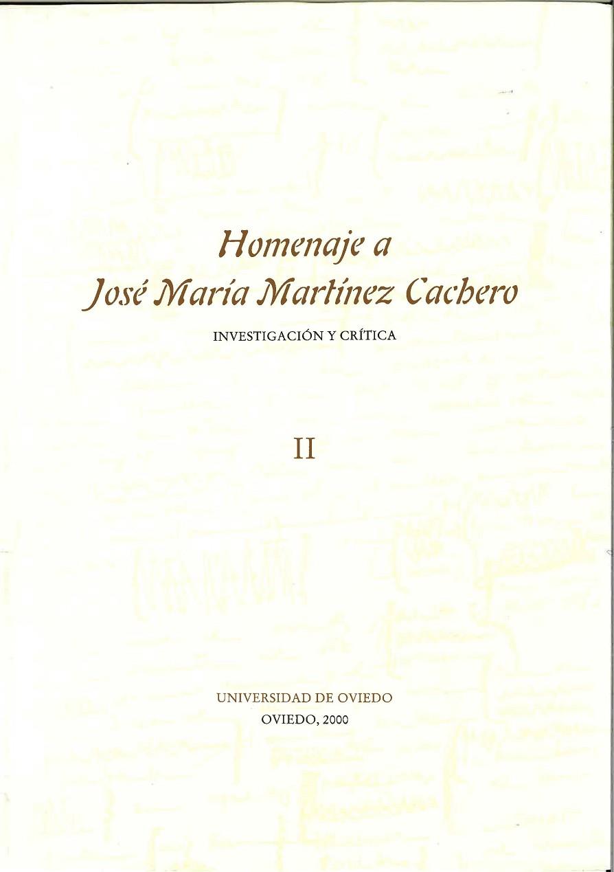 HOMENAJE A JOSÉ MARÍA MARTÍNEZ CACHERO | 9788483172179 | VARIOS AUTORES