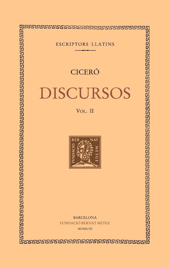 DISCURSOS  II | 9788498591606 | CICERO, MARC TUL·LI