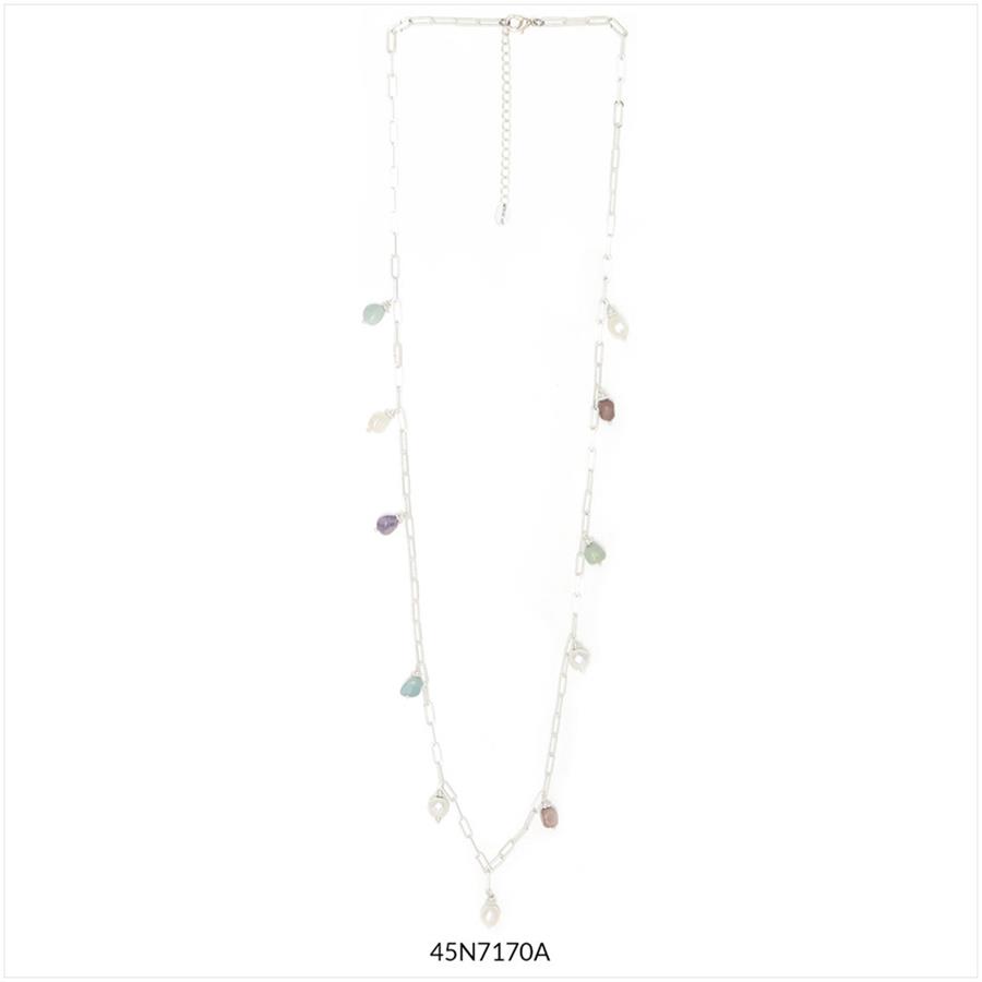 COLLAR PEARL LLARG PLATEJAR I CHARMS | 45n7170a