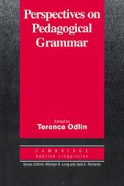 PERSPECTIVES ON PEDAGOGICAL GRAMMAR | 9780521449908 | ODLIN, TERENCE