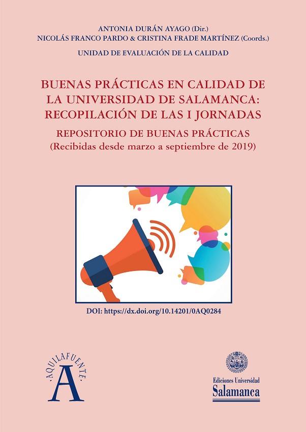 BUENAS PRÁCTICAS EN CALIDAD DE LA UNIVERSIDAD DE SALAMANCA | 9788413112510 | DURÁN AYAGO, ANTONIA / FRADE MARTÍNEZ, CRISTINA