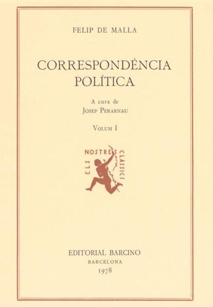 CORRESPONDENCIA POLITICA I | 9788472260658 | DE MALLA, FELIP