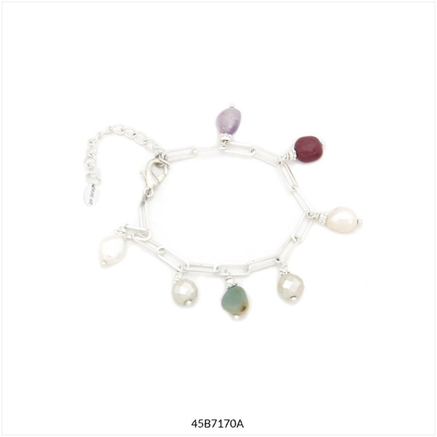 PULSERA PEARL PLATEJADA CHARMS | 45b7170a