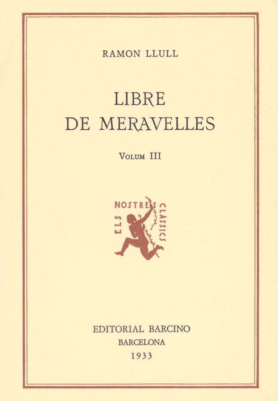 LLIBRE DE MERAVELLES III | 9788472262195 | LLULL, RAMON