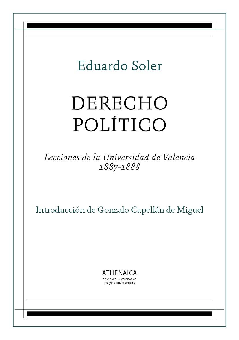 DERECHO POLÍTICO | 9788416230631 | SOLER PÉREZ, EDUARDO