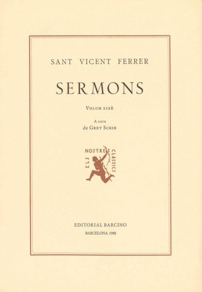 SERMONS VI (SANT VICENT FERRER) | 9788472266124 | SANT VICENT FERRER