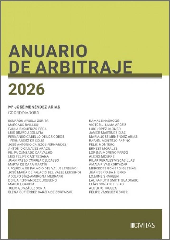 ANUARIO DE ARBITRAJE 2026 | 9788410858855 | MENENDEZ ARIAS, MARIA JOSÉ