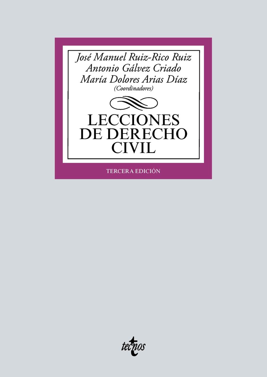 LECCIONES DE DERECHO CIVIL | 9788430983018 | RUIZ-RICO RUIZ, JOSÉ MANUEL / GÁLVEZ CRIADO, ANTONIO / ARIAS DÍAZ, MARÍA DOLORES / MORENO-TORRES HER