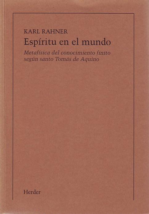 ESPÍRITU EN EL MUNDO (IMPRESIÓN BAJO DEMANDA) | 9788425401312 | RAHNER, KARL