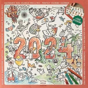CALENDARI PER ACOLORIR MES A MES 2024  (CAT/ESP/GB/F/GALL/EUSK) | 8424455240118