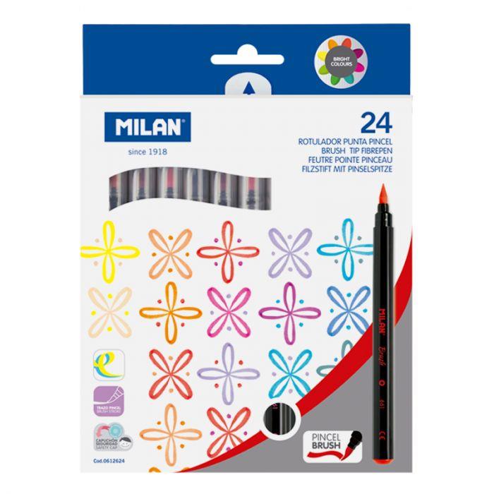 RETOLADORS COLORS PUNTA PINZELL 24 UNITATS MILAN | 8411574087632