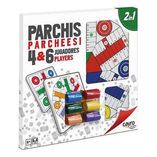 TABLERO PARCHÍS 4 Y 6 MADERA CON ACCESORIOS 40X40 CM. | 8422878100965