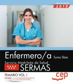 ENFERMERO/A. TURNO LIBRE. SERVICIO MADRILEÑO DE SALUD (SERMAS). TEMARIO VOL.I | 9788468172392 | VARIOS AUTORES