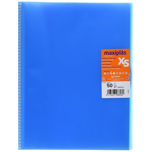 CARPETA 50 FUNDES MAXIPLAS ESPIRAL BLAVA | 8413623988082