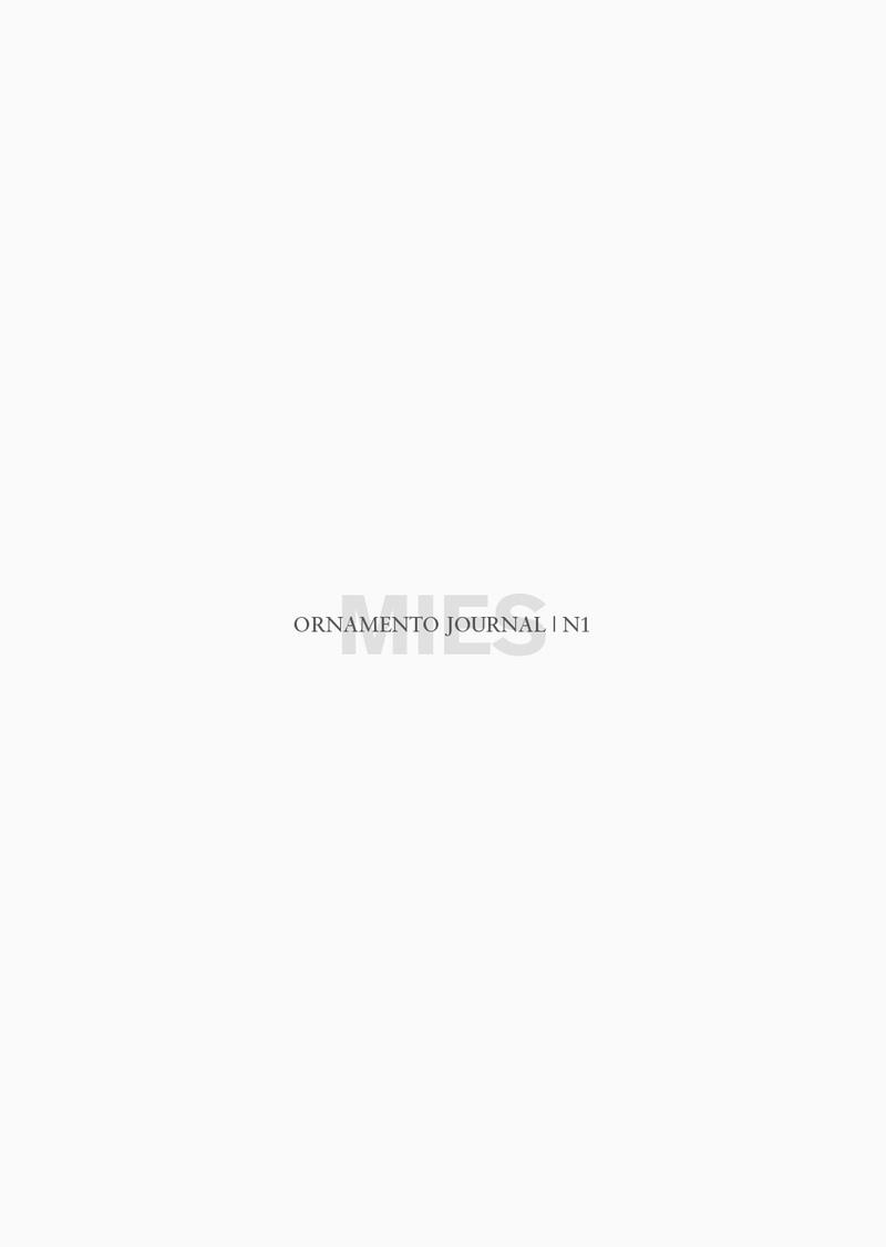 ORNAMENTO JOURNAL #1 : MIES | 9788494630057 | SOTOS FERNANDEZ-ZUÑIGA, MIGUEL
