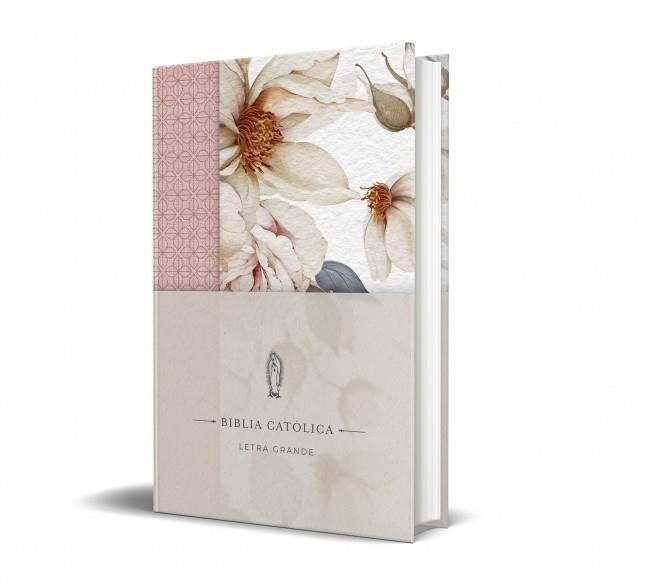 BIBLIA CATÓLICA : EDICIÓN LETRA GRANDE. TAPA DURA, TELA ROSADA CON FLORES | 9798890985309 | BIBLIA DE AMÉRICA