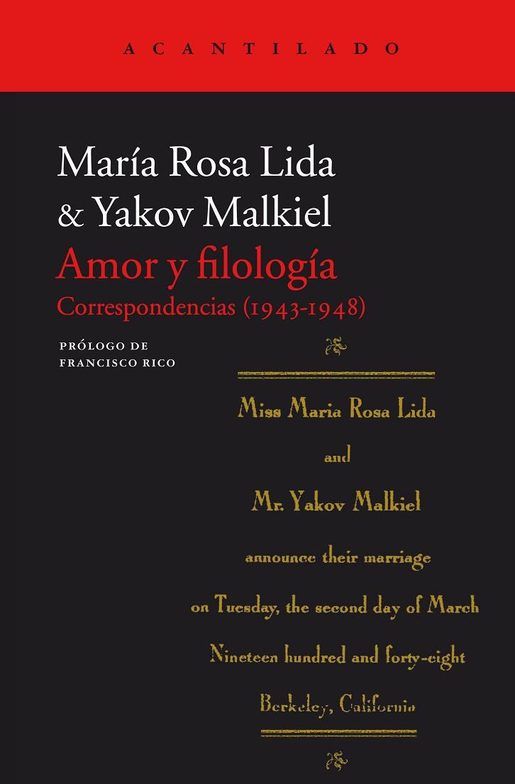 AMOR Y FILOLOGÍA | 9788416748150 | LIDA, M. R. / MAKIEL, Y.