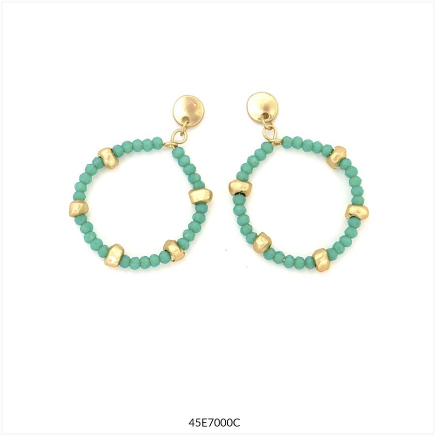 ARRECADES DRISS DAURADES TURQUESA ARO | 45e7000c