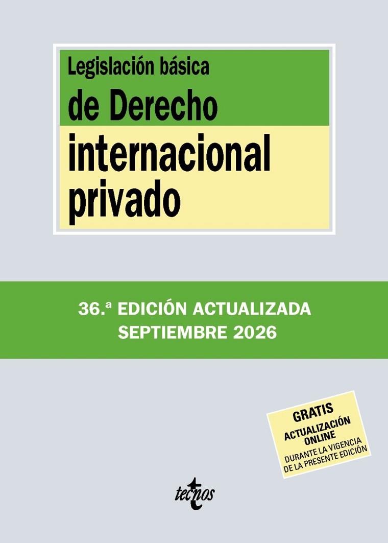 LEGISLACIÓN BÁSICA DE DERECHO INTERNACIONAL PRIVADO (ED. SEPTIEMBRE 2026) | 9788430994397 | EDITORIAL TECNOS