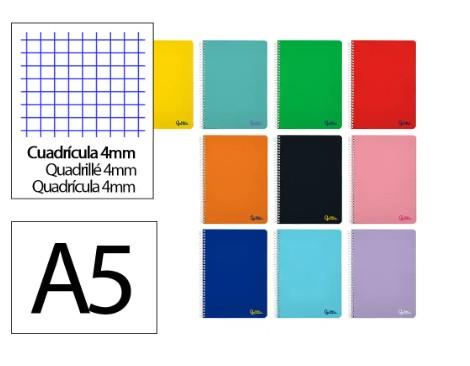 LLIBRETA ESPIRAL A5 QUADRICULADA VARIS COLORS | 8423473107977