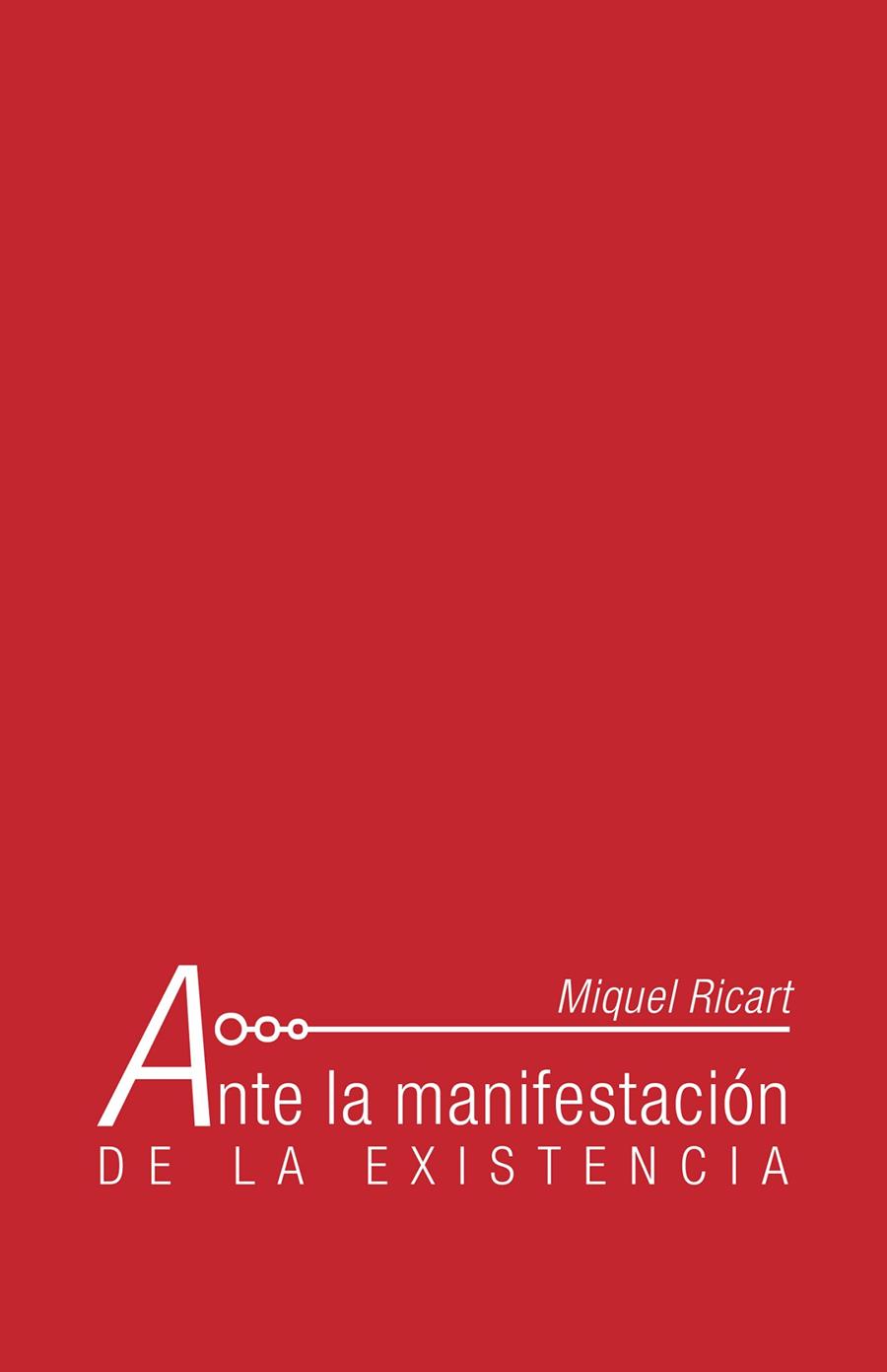 ANTE LA MANIFESTACIÓN DE LA EXISTENCIA | 9788416339037 | RICART, MIQUEL