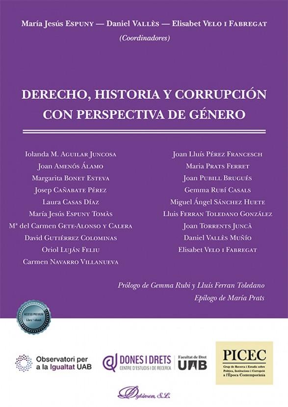 DERECHO, HISTORIA Y CORRUPCIÓN CON PERSPECTIVA DE GÉNERO | 9788413775791 | ESPUNY, MARIA JESUS